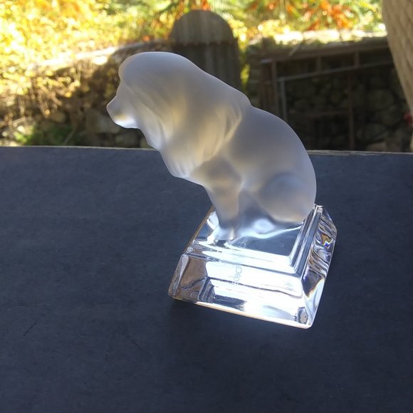 Goebel Lion Frosted Lead Crystal Figurine Paperweight very polished bottom - Picture 8 of 16